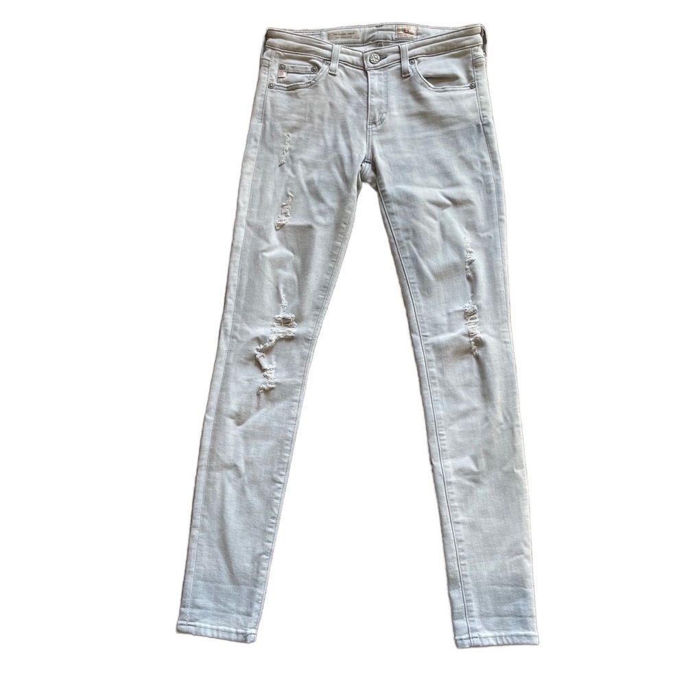 AG Adriano Goldschmied Distressed Skinny Cropped Ankle Low Rise Jeans 26R